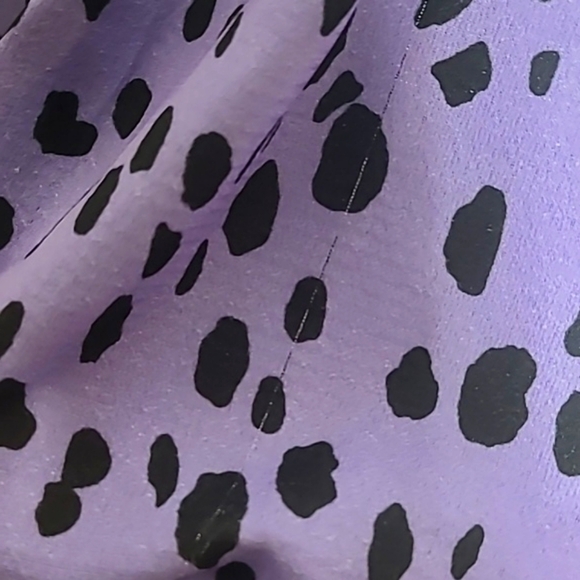 Bibi Purple Top with Black Polka-dots & Bubble Sleeves, Size XL - Picture 10 of 10